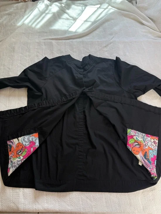 Black Relaxed Utility Jacket Lightweight Minimalist Vera Bradley XL - Picture 14 of 14